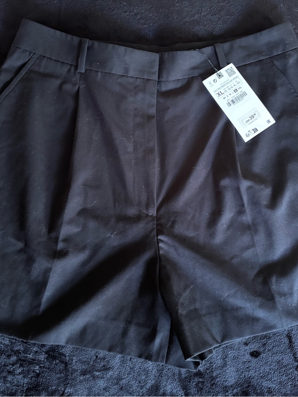 Zara Black High-Waist Tailored Women's Shorts